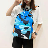 Camouflage Zipper Women Backpack Canvas School Bag Large Capacity