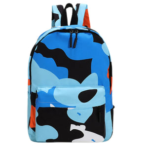 Camouflage Zipper Women Backpack Canvas School Bag Large Capacity