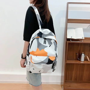 Camouflage Zipper Women Backpack Canvas School Bag Large Capacity