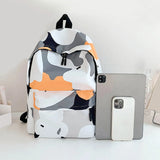 Camouflage Zipper Women Backpack Canvas School Bag Large Capacity
