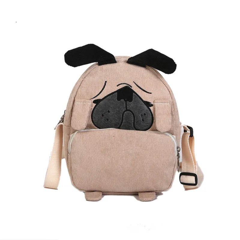 Cute Corduroy Dog Style Messenger Bag
