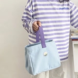 Candy Canvas Lunch Bag Portable Food Pouch Picnic Tote Handbag