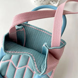 Crochet Shoulder Bag Candy Color Mini Clutch Crossbody Purse for Women