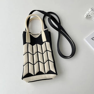 Crochet Shoulder Bag Candy Color Mini Clutch Crossbody Purse for Women