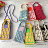 Crochet Shoulder Bag Candy Color Mini Clutch Crossbody Purse for Women