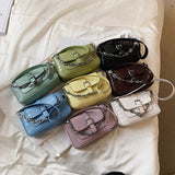 Crocodile Pattern Mini Bag for Women with Chain Strap