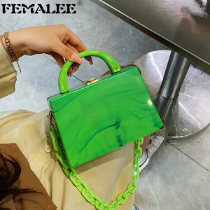 Tie Dye Acrylic Clutch Bag with Chain