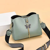 Candy Leather Small Crossbody Shoulder Bags For Women Butterfly Decor