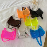 Candy Mini Transparent Tote Underarm Women Shoulder Bag Jelly Small Female