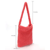 Soft Fleece Candy Purse Shoulder Bag for Autumn Winter Ladies