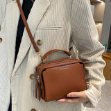 Women's Candy Square Bag Soft PU Leather Crossbody Handbag