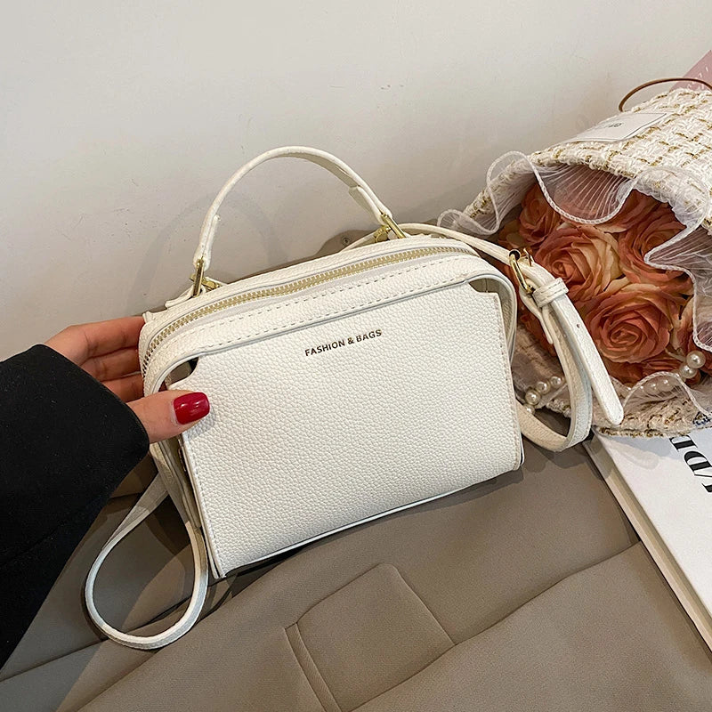 Women's Candy Square Bag Soft PU Leather Crossbody Handbag