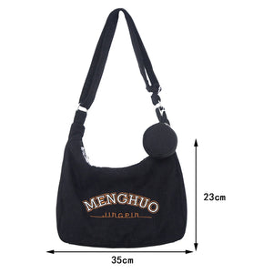 Embroidered Bear Canvas Clutch Purse Handbag