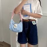 Candy Women Shoulder Bag Corduroy Handbag Small Tote Lady Underarm Bags