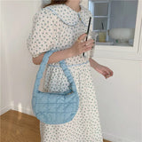 Pleated Candy Women's Hobo Handbag Plaid Tote Purse
