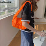 Candy Women Underarm Bag Pleated Hobos Handbags Plaid Female Tote Purse