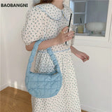 Candy Women Underarm Bag Pleated Hobos Handbags Plaid Female Tote Purse