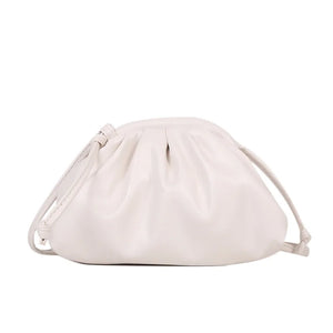 Candy Women's Small Cloud Bag Ruched PU Leather Shoulder Bags