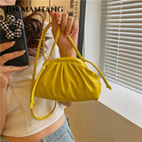 Candy Women's Small Cloud Bag Ruched PU Leather Shoulder Bags