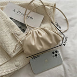 Candy Women's Small Cloud Bag Ruched PU Leather Shoulder Bags for Women