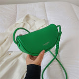 Candy Women's Small Saddle Bag PU Leather Crossbody Bag