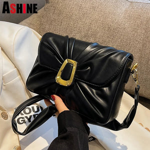 Candy Wrinkled Small Flap Clutch Handle Bags Ruched Fall Winter Women Hand Bags