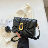 Candy Wrinkled Small Flap Clutch Handle Bags Ruched Fall Winter Women Hand Bags