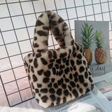Women's Faux Fur Shoulder Bag Winter Tote Purse