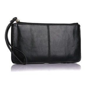 Candy Colors Bag Wristlet Oil Wax Leather Evening Clutch Wallet