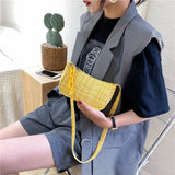 Candy Colors Chain Shoulder Bags Women Plaid Knitting Zipper Popular