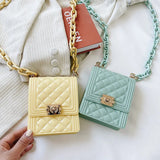 Mini Diamond Lattice Shoulder Bag PVC Crossbody Bag Small Phone Wallet Jelly Bag