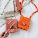 Mini Diamond Lattice Shoulder Bag PVC Crossbody Bag Small Phone Wallet Jelly Bag