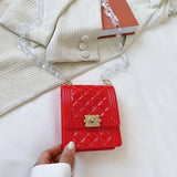 Mini Diamond Lattice Shoulder Bag PVC Crossbody Bag Small Phone Wallet Jelly Bag