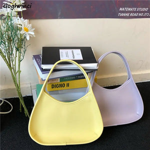 Candy Colors Shoulder Bags Women Students Top-handle Underarm Spring Stylish