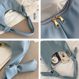 Candy Colors Shoulder Bag Pleated Zippers Underarm Handbag