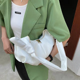 Candy Colors Shoulder Bag Pleated Zippers Underarm Handbag