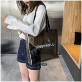 Clear Transparent Tote Bags Women Large Casual Shopping Shoulder Bags