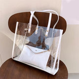 PVC Clear Transparent Tote Bags Women Large Casual Shopping Shoulder Hot