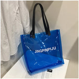 Clear Transparent Tote Bags Women Large Casual Shopping Shoulder Bags