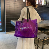 Clear Transparent Tote Bags Women Large Casual Shopping Shoulder Bags