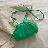 Cloud Bag Ruched PU Leather Shoulder Bags Crossbody Clutch