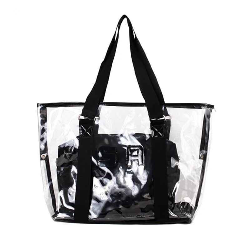 Candy Transparent Beach Bag PVC Clear Shoulder Handbag Women Jelly Bag