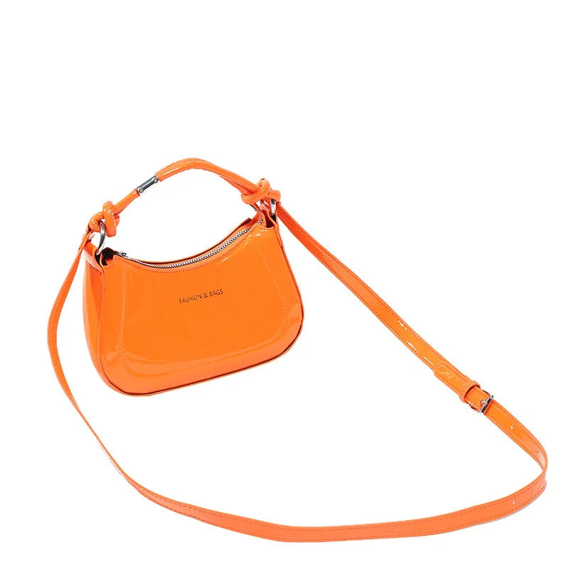 Candy Colors Half-Moon Shoulder Bag For Women Crossbody Handbag Tote