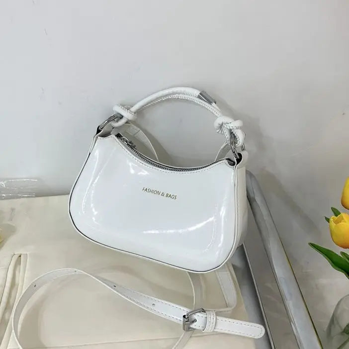 Candy Colors Half-Moon Shoulder Bag For Women Crossbody Handbag Tote