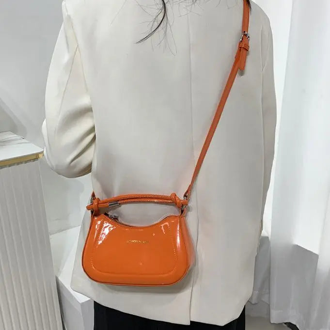 Candy Colors Half-Moon Shoulder Bag For Women Crossbody Handbag Tote