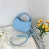 Candy Colors Half-Moon Shoulder Bag For Women Crossbody Handbag Tote