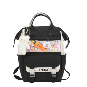 Women Canvas Backpack Waterproof Laptop Backpack 15 Pink