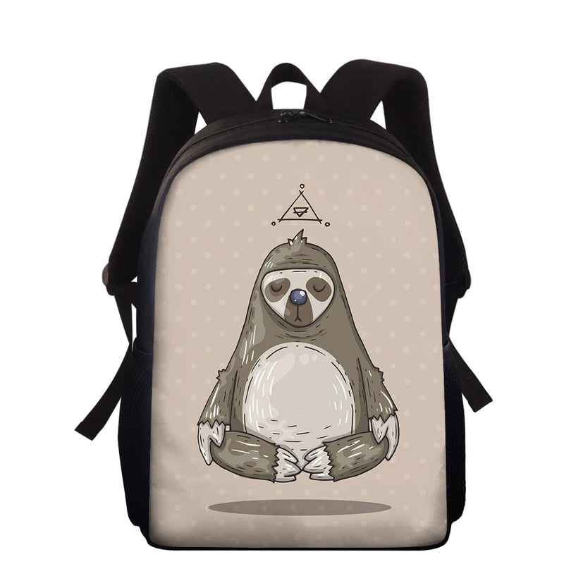 Cannabis Leaf School Bag Cartoon Sloth Students Book Daypack