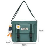Messenger Bag Waterproof Crossbody Student Nylon Canvas Satchel