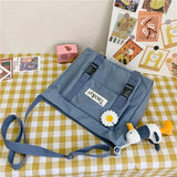 Messenger Bag Waterproof Crossbody Student Nylon Canvas Satchel